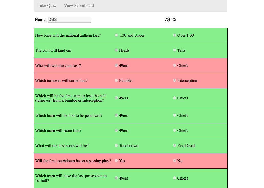 Super Bowl Quiz